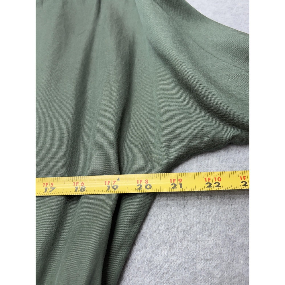 THE PEOPLE'S Womens‎ M Olive Green Maxi Shift Dress Drawstring Waist 3/4 Sleeve - Picture 11 of 14